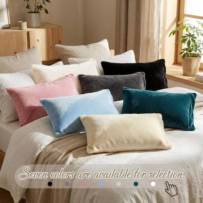 SDY Fleece Pillowcases Standard Set of 2, So Comfy & Gentle Fleece Pillow Covers for Sofa, Bedroom, Dorm, RV, Luxury Soft Velvet Pillow Shams Autumn Winter (20"x26", Pink)