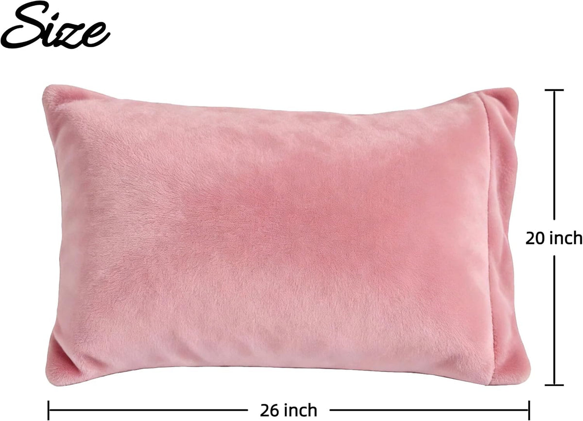 SDY Fleece Pillowcases Standard Set of 2, So Comfy & Gentle Fleece Pillow Covers for Sofa, Bedroom, Dorm, RV, Luxury Soft Velvet Pillow Shams Autumn Winter (20"x26", Pink)