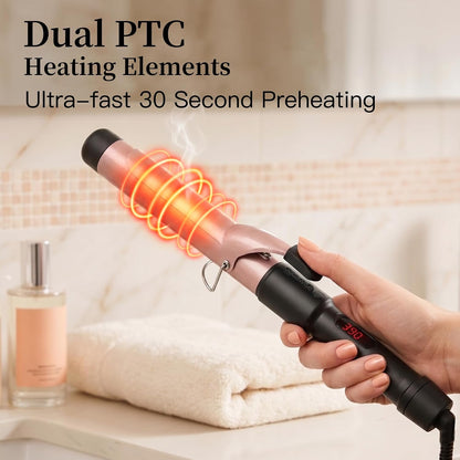 Ceramic Curling Iron, 1.25 Inch Barrel Hair Curler for Home