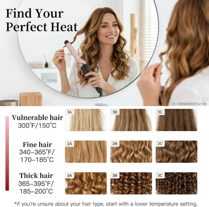 Ceramic Curling Iron, 1.25 Inch Barrel Hair Curler for Home