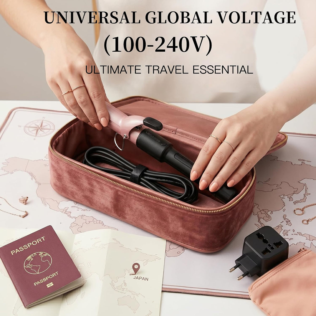 Ceramic Curling Iron, 1.25 Inch Barrel Hair Curler for Home