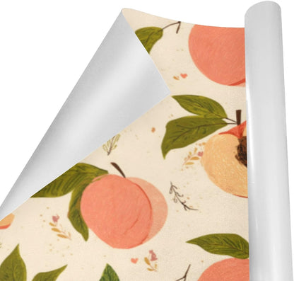 2 Rolls Birthday Wrapping Paper Roll - Peaches Pattern Design Gift Wrap Perfect for Weddings, Brides, Holidays, Baby Showers - 58 x 22.8 inches