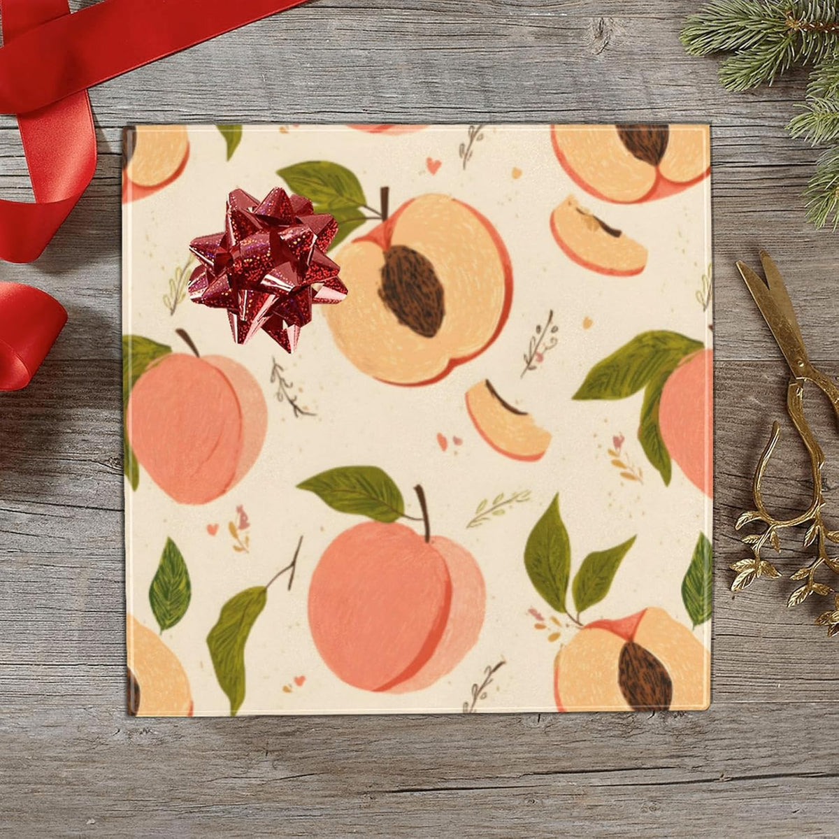 2 Rolls Birthday Wrapping Paper Roll - Peaches Pattern Design Gift Wrap Perfect for Weddings, Brides, Holidays, Baby Showers - 58 x 22.8 inches