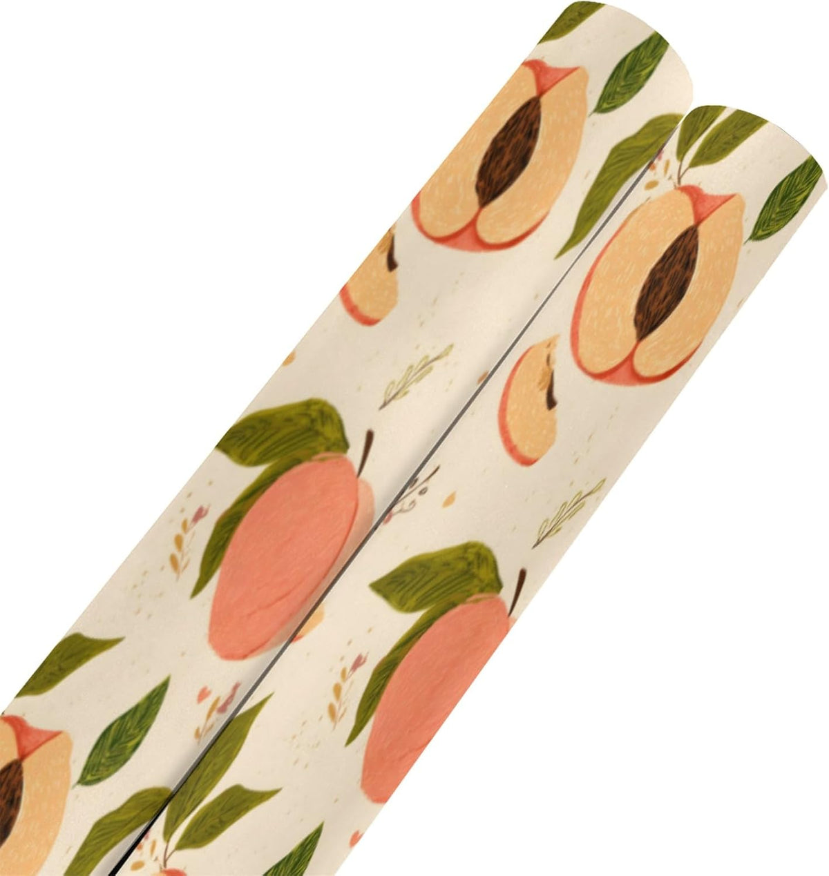 2 Rolls Birthday Wrapping Paper Roll - Peaches Pattern Design Gift Wrap Perfect for Weddings, Brides, Holidays, Baby Showers - 58 x 22.8 inches