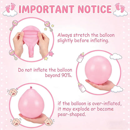 170Pcs Coquette Pink Bow Baby Shower Decorations for Girl - Soft Pink Balloon Arch Garland Kit with 4 Baby Boxes - DIY Long Balloons for Bows, Princess Birthday Party Supplies, Gender Reveal