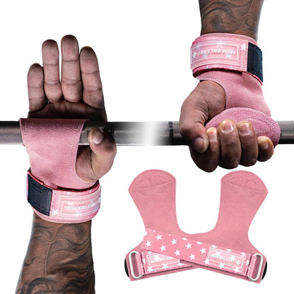 Double Leather Weight Lifting Straps with Cushion Wrist Loop