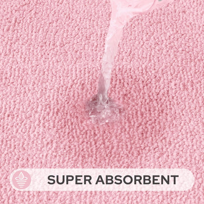 Light Pink Bathroom Rugs Set of 3, Non Slip Bath Runners