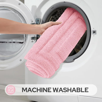 Light Pink Bathroom Rugs Set of 3, Non Slip Bath Runners