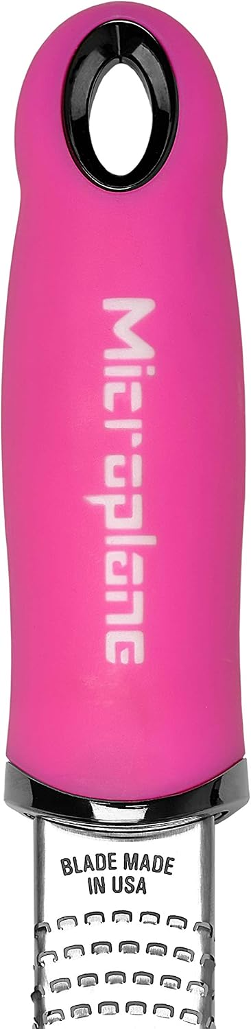 Premium Classic Citrus Zester and Cheese Grater - Neon Pink