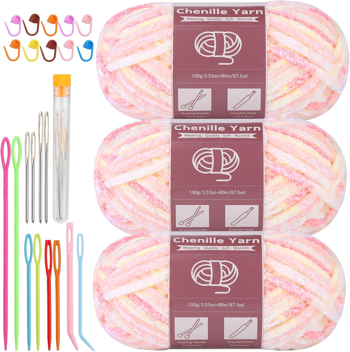 Chenille Yarn for Crochet Knitting Chunky Blanket Velvet Yarn