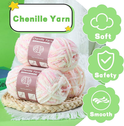 Chenille Yarn for Crochet Knitting Chunky Blanket Velvet Yarn
