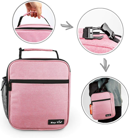 lunchbox for Adult, Insulated Lunch Bag for Women, Reusable Lunch Box, Spacious Lunchbag, Pink (18654-PK)