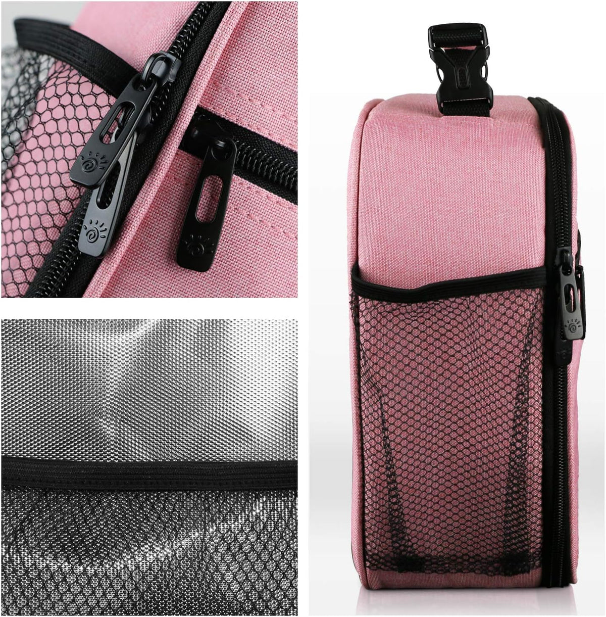 lunchbox for Adult, Insulated Lunch Bag for Women, Reusable Lunch Box, Spacious Lunchbag, Pink (18654-PK)