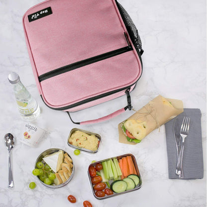 lunchbox for Adult, Insulated Lunch Bag for Women, Reusable Lunch Box, Spacious Lunchbag, Pink (18654-PK)