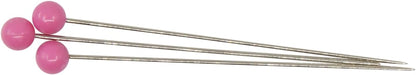 1-3/4" Extra-Long Color Ball Straight Pins, 180 Count, Pink