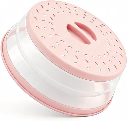 Collapsible Microwave Splatter Cover(Light pink, 10.5IN)