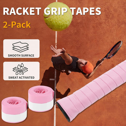 2 Pcs Tennis Racket Grip Tape, Dry Tennis Overgrip Tape, Anti-Slip Absorbent Grip, Racket Overgrip Tape