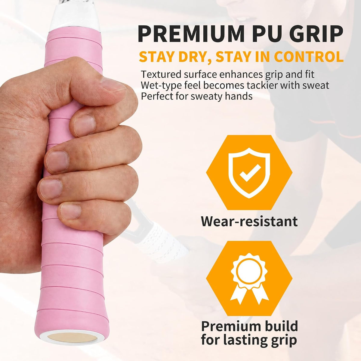 2 Pcs Tennis Racket Grip Tape, Dry Tennis Overgrip Tape, Anti-Slip Absorbent Grip, Racket Overgrip Tape