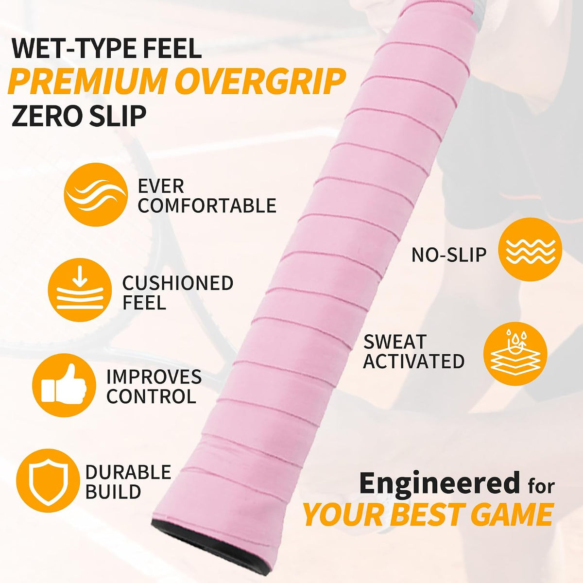 2 Pcs Tennis Racket Grip Tape, Dry Tennis Overgrip Tape, Anti-Slip Absorbent Grip, Racket Overgrip Tape