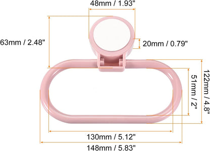 Wall Mounted Oval Towel Ring ABS Hanging Holder Self-Adhesive for Bathroom Kitchen Accessories, Pink