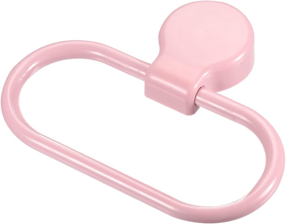 Wall Mounted Oval Towel Ring ABS Hanging Holder Self-Adhesive for Bathroom Kitchen Accessories, Pink