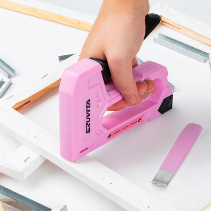 Light Duty Staple Gun for Wood, Pink Upholstery Staple Gun Kit