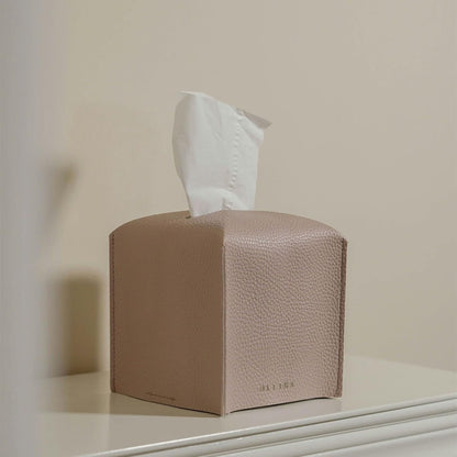 OLETHA Square Tissue Box Cover, Aesthetic Desk Decor, Pink