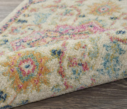 Passion Ivory Pink 4' x Round Area Rug - Easy Clean, Non Shedding, Bed Room, Living Room, Dining Room, Kitchen (4' x Round)