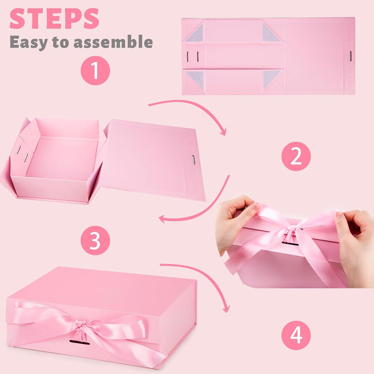 Pink Magnetic Gift Box, 10.5 X 7.5 X 3.1 inches