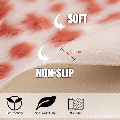 Leopard Rug, Pink Cheetah Print Rug 5.2x6.8ft Faux Cowhide Animal Fur Skin Printed Hide Cheetah Area Rugs Carpet for Bedroom Livingroom Home