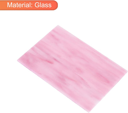 Stained Glass Sheet Mosaic Tile 7.9 Inch x 5.9 Inch Pink Stained Glass Sheets for Crafts DIY, Art Project