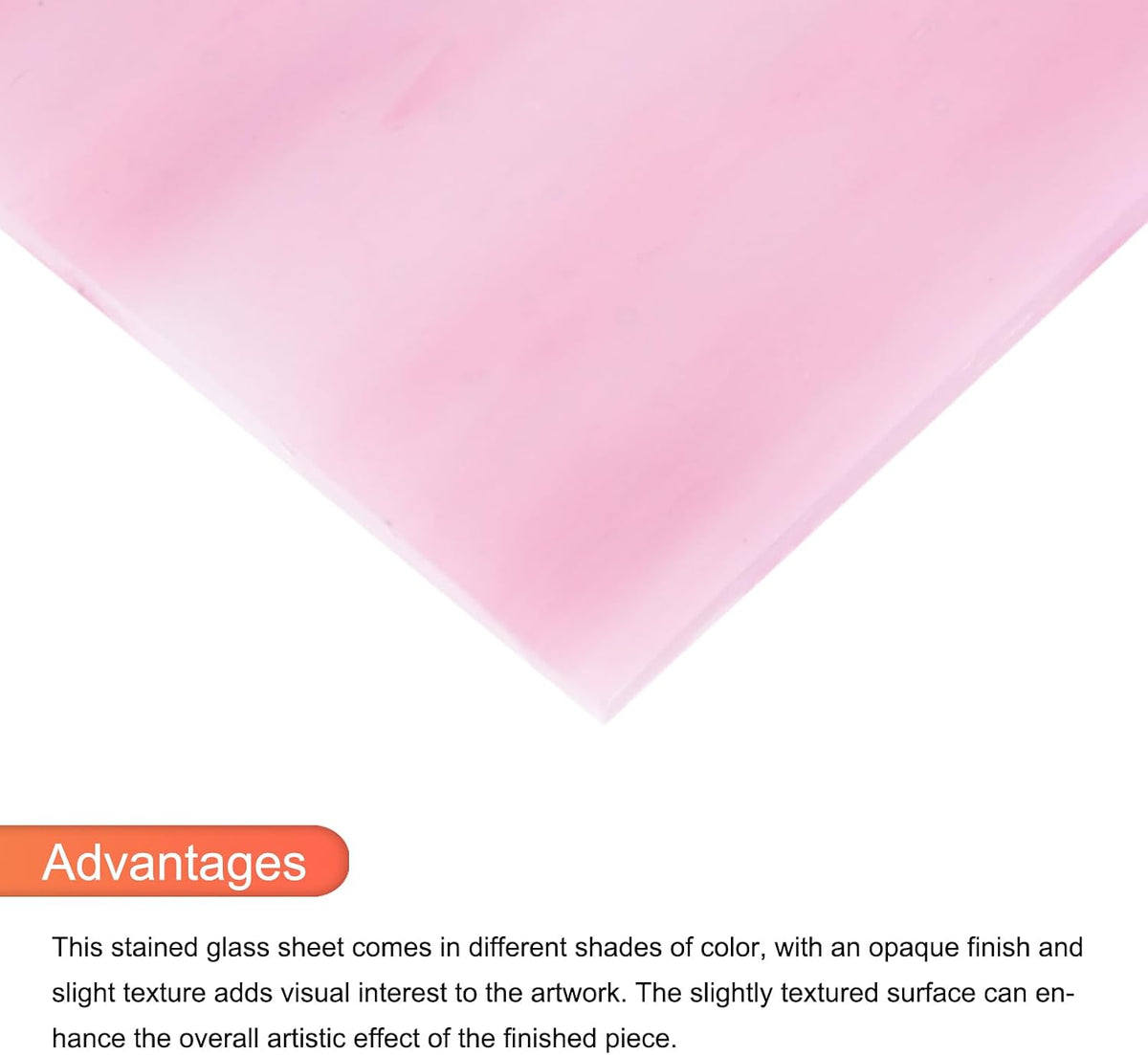 Stained Glass Sheet Mosaic Tile 7.9 Inch x 5.9 Inch Pink Stained Glass Sheets for Crafts DIY, Art Project