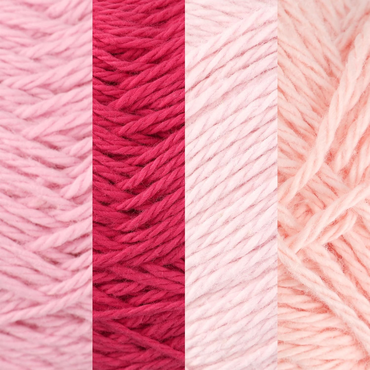 JubileeYarn Cotton Select Yarn - Shades of Pink - 4 Skeins