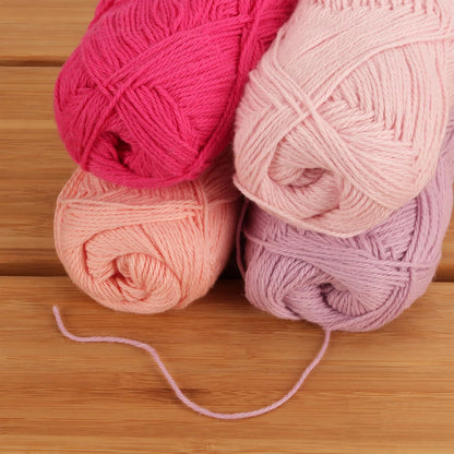 JubileeYarn Cotton Select Yarn - Shades of Pink - 4 Skeins