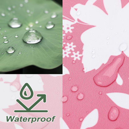 Cute Checkered Floral Shower Curtain, Boho Pink Green Patchwork Flower Plaid Retro Shower Curtain for Bathroom Waterproof Polyester Fabric with 12 Hooks, 72 x 72 Inches