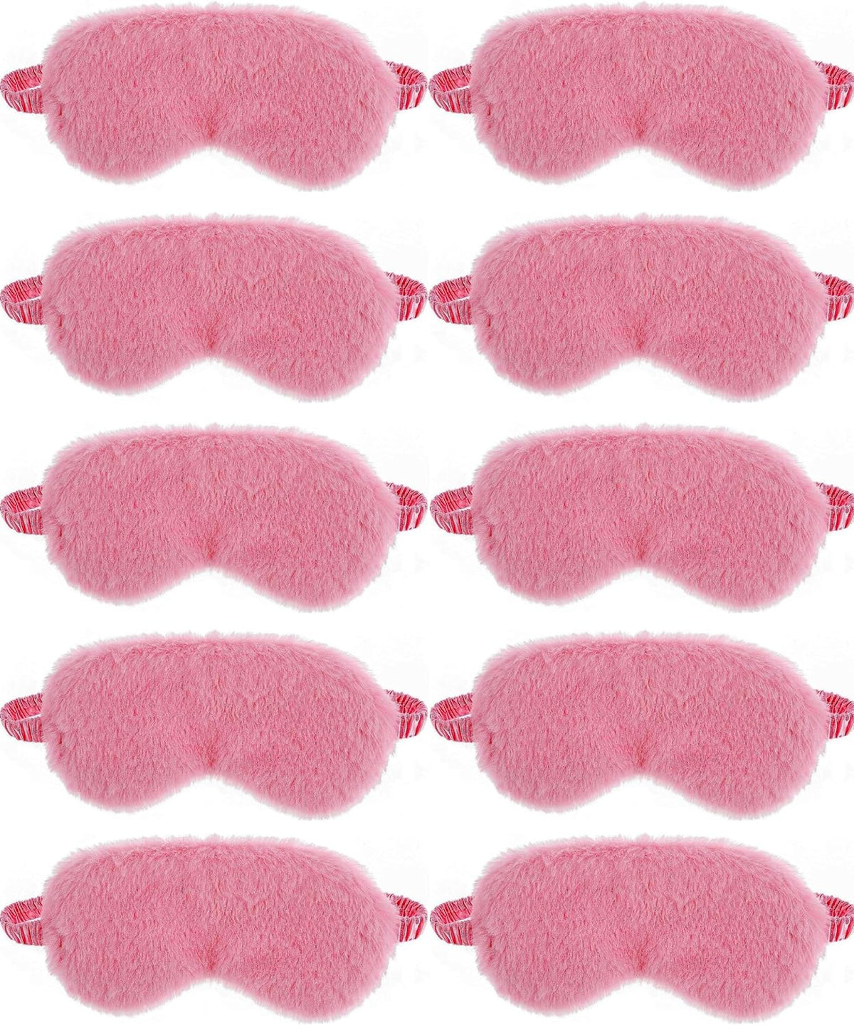 10 Pack Sleep Mask, Furry Sleep Masks,for Night Sleeping,Office, Travel,Party Games Suitablefor Men/Women (Pink)