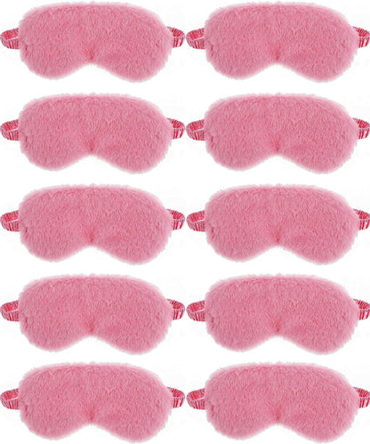 10 Pack Sleep Mask, Furry Sleep Masks,for Night Sleeping,Office, Travel,Party Games Suitablefor Men/Women (Pink)
