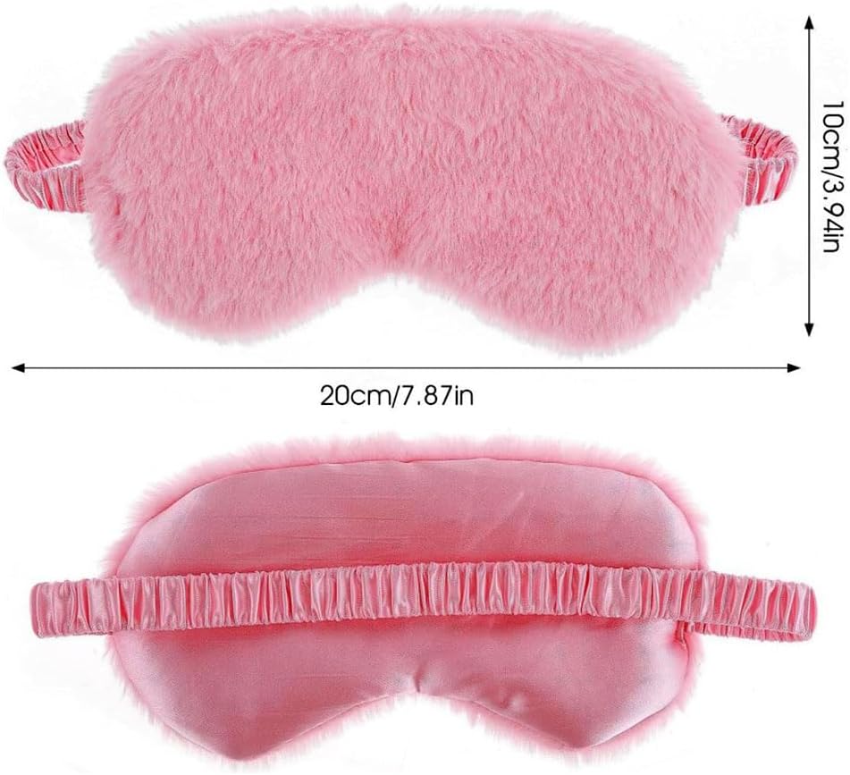 10 Pack Sleep Mask, Furry Sleep Masks,for Night Sleeping,Office, Travel,Party Games Suitablefor Men/Women (Pink)