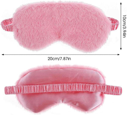 10 Pack Sleep Mask, Furry Sleep Masks,for Night Sleeping,Office, Travel,Party Games Suitablefor Men/Women (Pink)