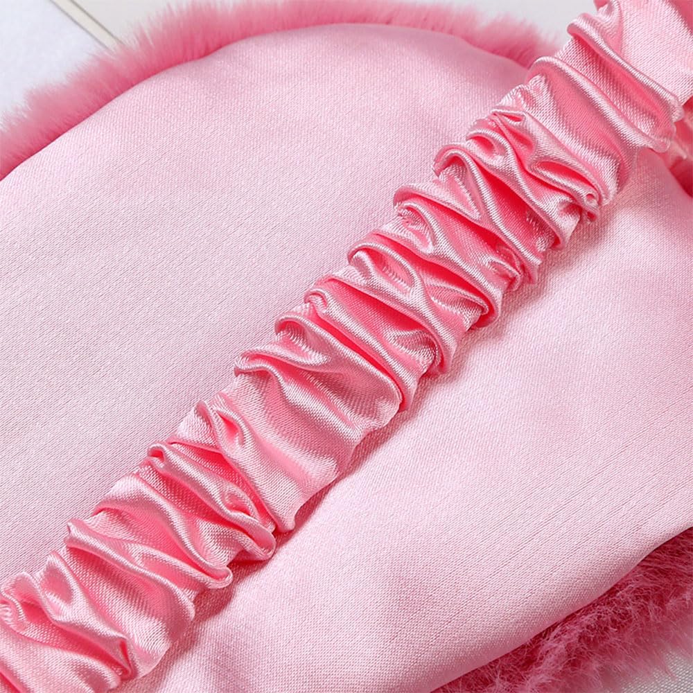 10 Pack Sleep Mask, Furry Sleep Masks,for Night Sleeping,Office, Travel,Party Games Suitablefor Men/Women (Pink)