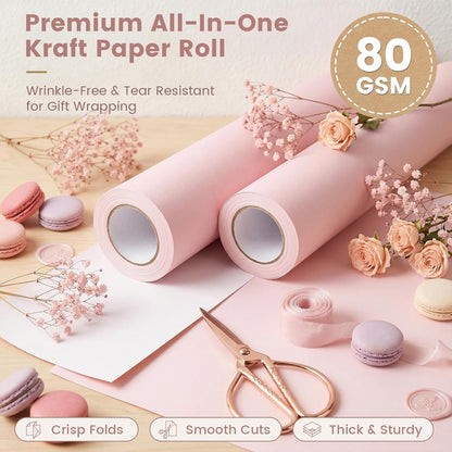Pink Wrapping Paper Roll, 17 inches X 33 Feet