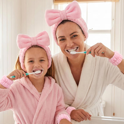 15 PCS Women Spa Headband and Wristband Set for Washing Face, Skincare Makeup Headband Women and Teen Girl Gifts Trendy Stuff（Pink）