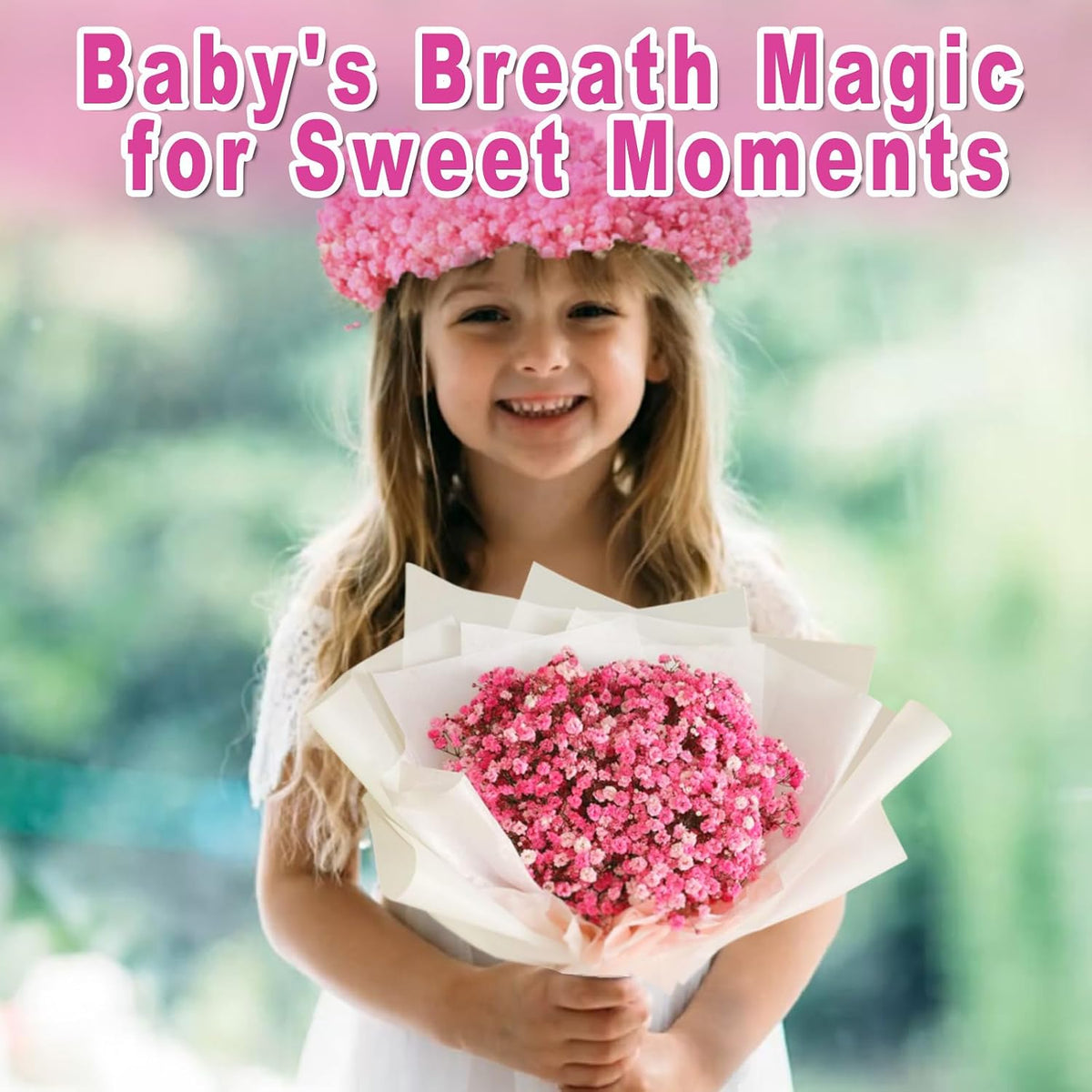 9000+ Blooms Pink Dried Baby's Breath Flowers 150 Stems for Weddings