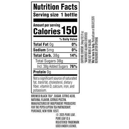 Iced Tea, Peach, Real Brewed Tea, 18.5 Fl Oz Bottles (Pack of 12)