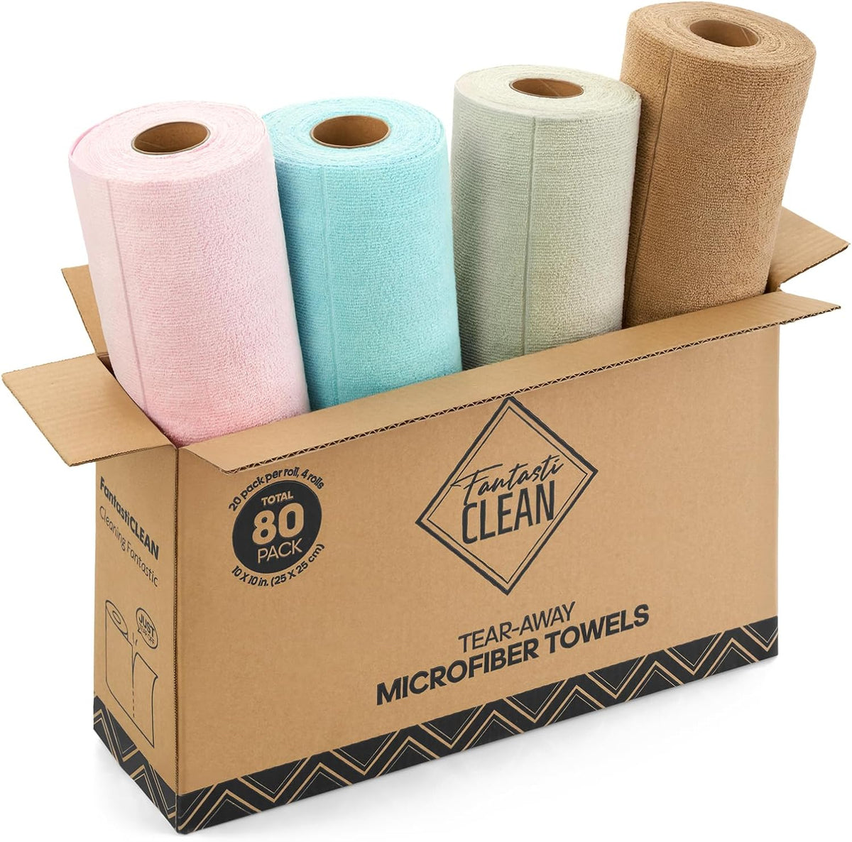 Kitchen Towels Roll, 80 Sheets,10''(Pink,Blue,Tan,Moss Green)