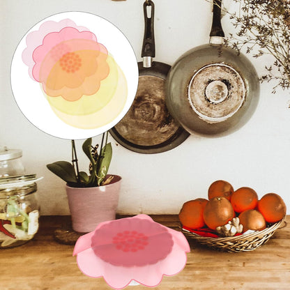 4 Pack Silicone Lid Covers for Bowls and Food Heat Resistant