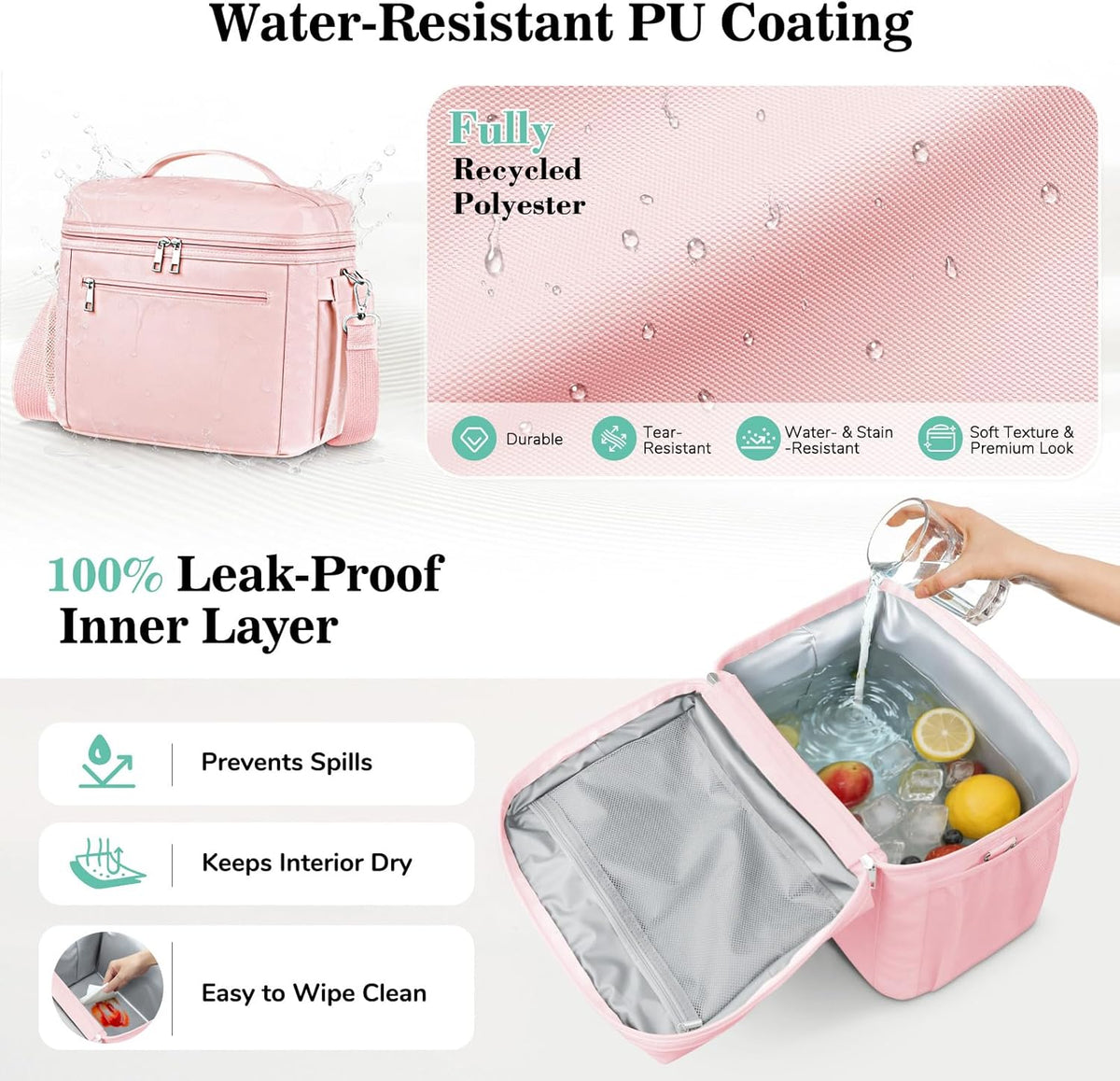 Insulated Lunch Box Women Men Leak-Proof Cooler Lunch Bag