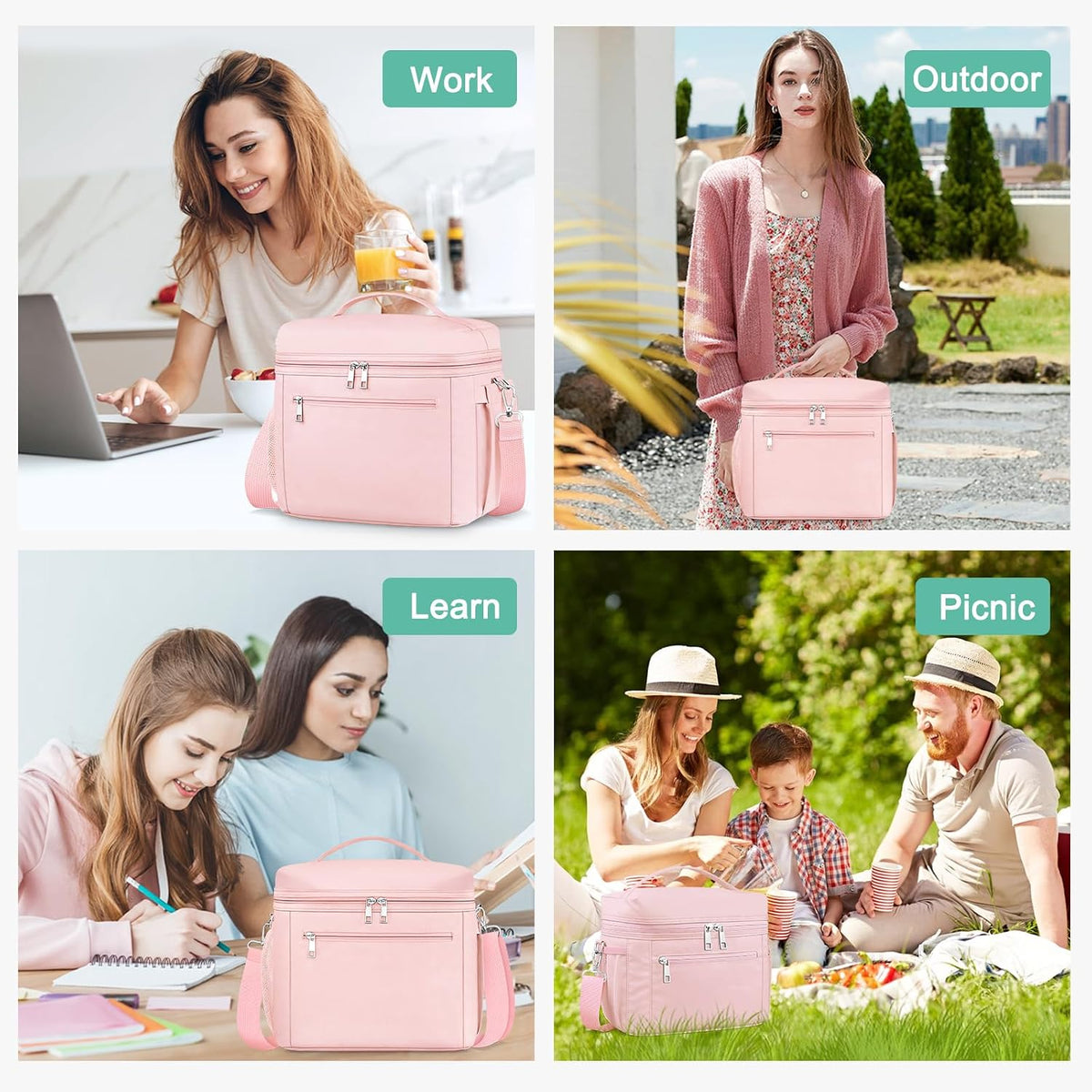 Insulated Lunch Box Women Men Leak-Proof Cooler Lunch Bag