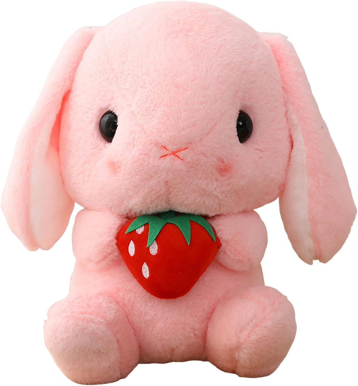 Huggable Lop Bunny 16.9in Pink Strawberry Stuffed Bunny Toy