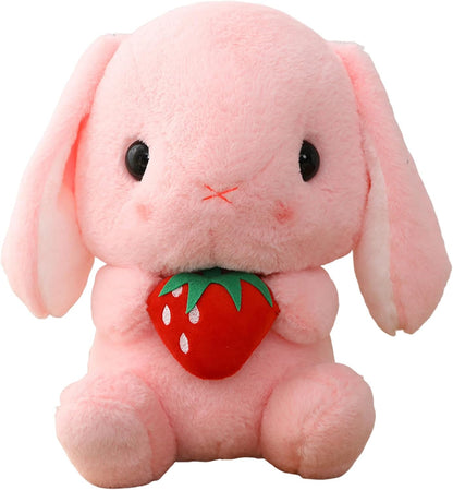 Huggable Lop Bunny 16.9in Pink Strawberry Stuffed Bunny Toy
